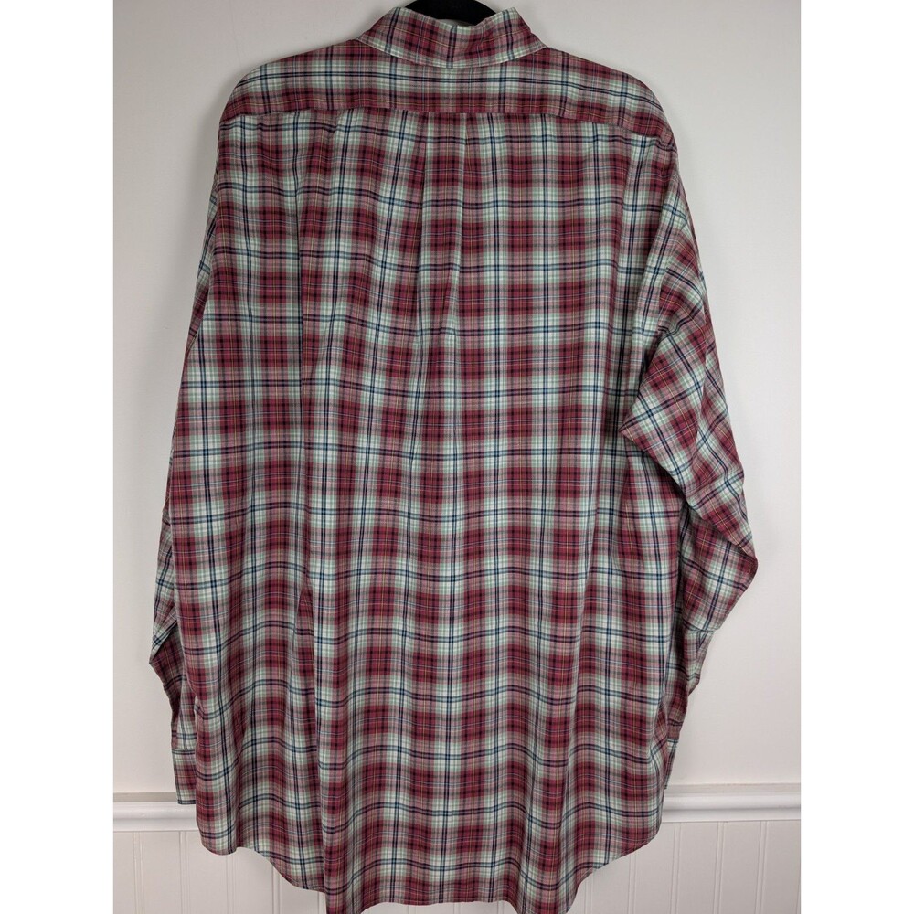 Ralph Lauren Blue Label Mens Button Up XL Blake 100% Cotton Red Tan Check Preppy - Picture 5 of 9